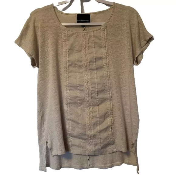 Cynthia Rowley Tops - Cynthia Rowley Linen Blend Peasant Blouse Top Women’s Large Boho Babydoll Cream